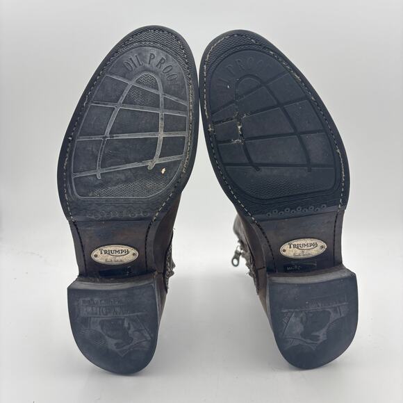 Triumph Paul Smith Brown Leather Buckle Motorcycle Boots Men's 42 Biker - Picture 10 of 15